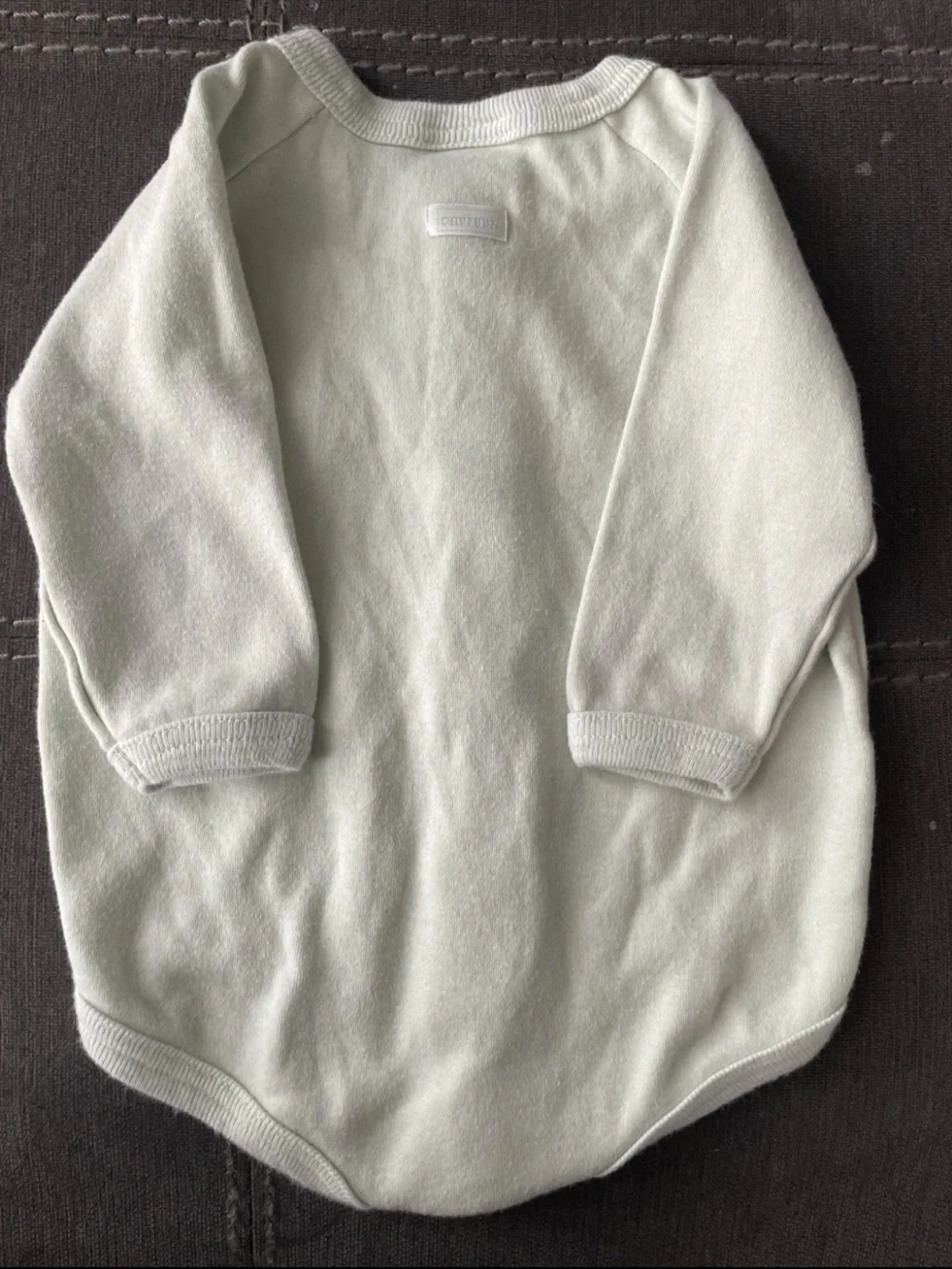 Carter's Light Sage Green Snap-Front Baby One-Piece with Bear Embroidery